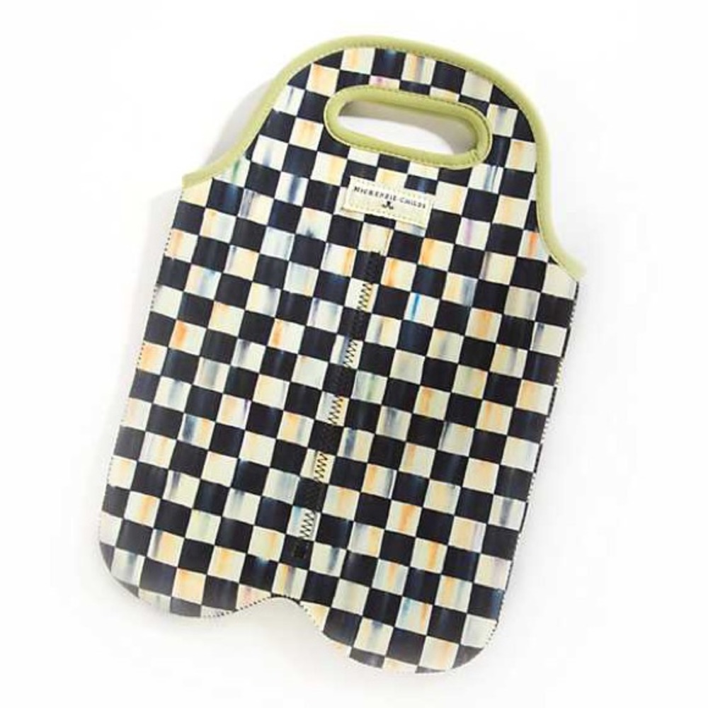 Mackenzie-Childs Courtly Check Double Wine Tote free shipping included - Picture 2 of 3